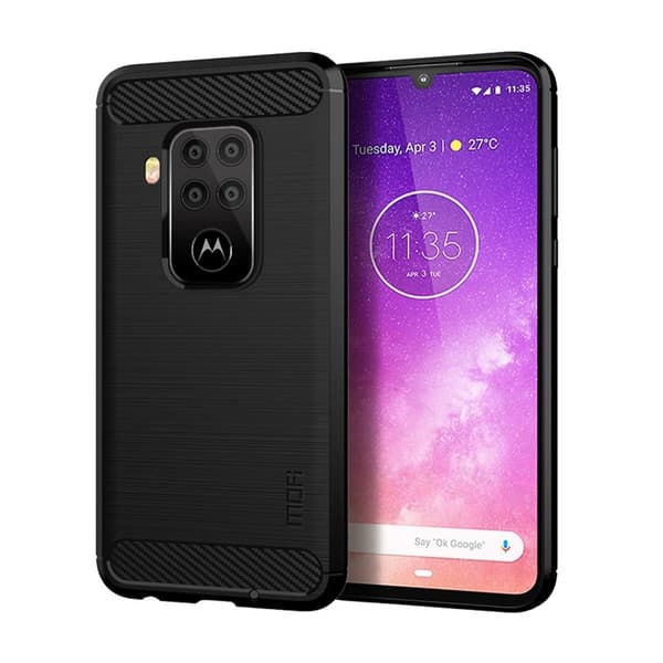 MoFi Carbon Motorola One Zoom kotelot - Musta Black