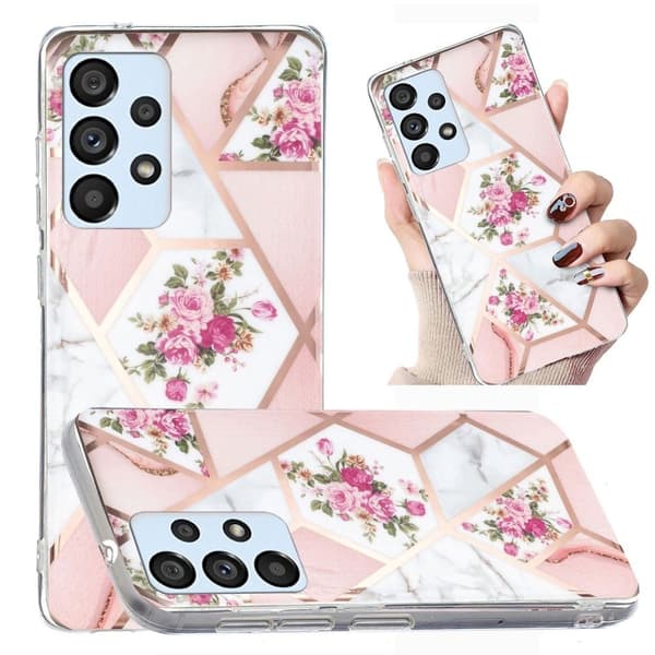 Marble Samsung Galaxy A53 5G Etui - Lyserød / White Rose Pink