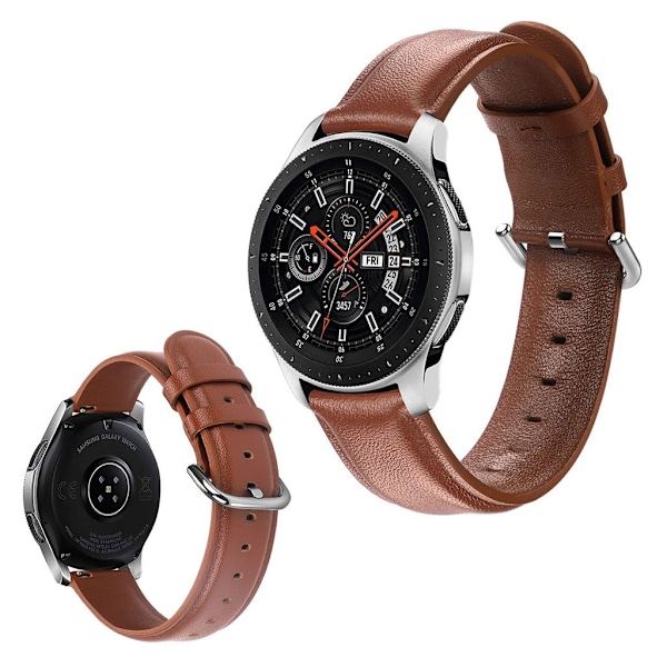 Samsung Galaxy Watch (46mm) äkta läder klockarmband - brun Brun