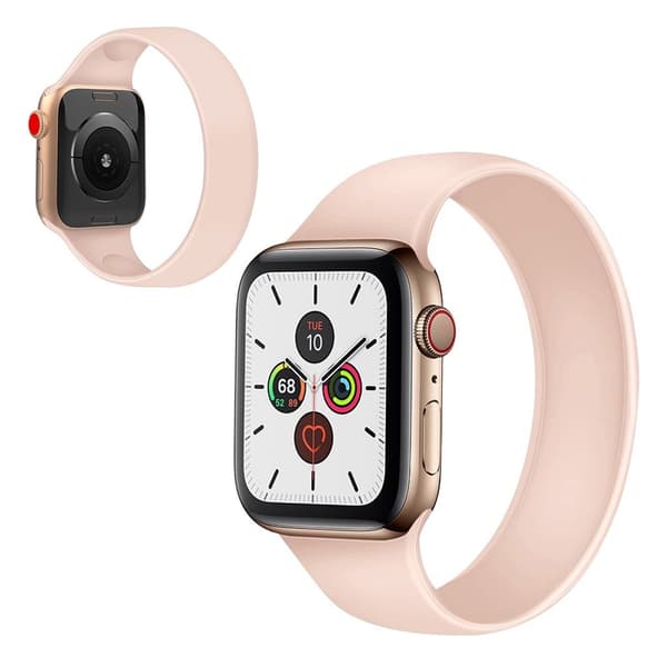 Apple Watch Series 5 / 4 44mm silikone flex-urrem - Lyserød Størrelse: L Pink