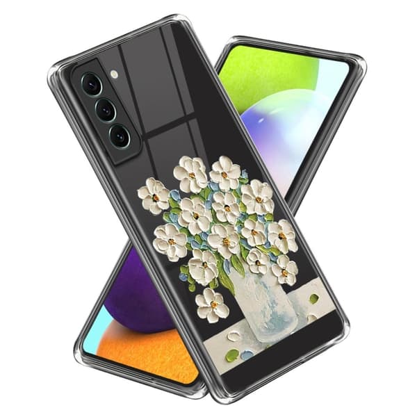 Deco Samsung Galaxy S24 Plus skal - Oljemålning Vit Blomma Vit