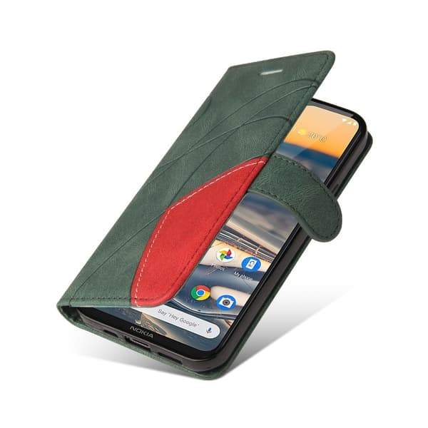 Teksturert læretui med stropp for Nokia 5.3 - Grønn Green