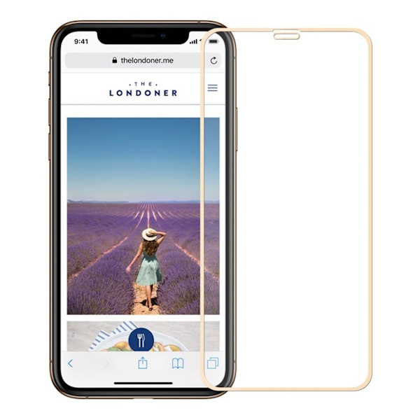 MOFI iPhone XS tempered glass screen protector - Gold Guld