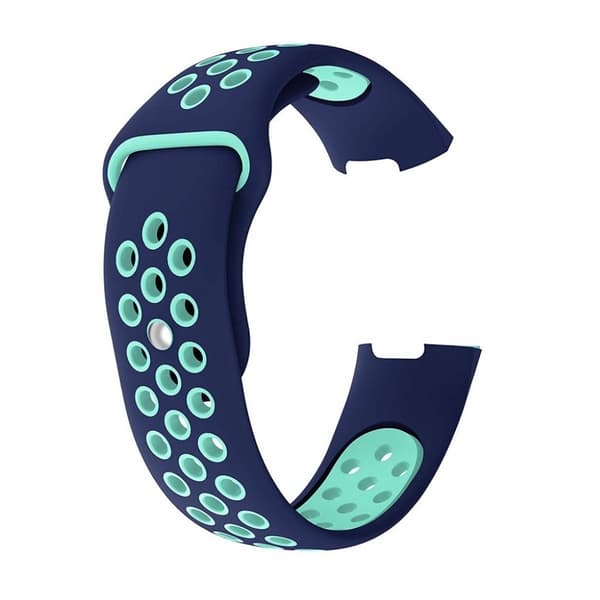 Fitbit Charge 3 To-Tone Silikon Klokkereim - Mørk Blå / Cyan Blue