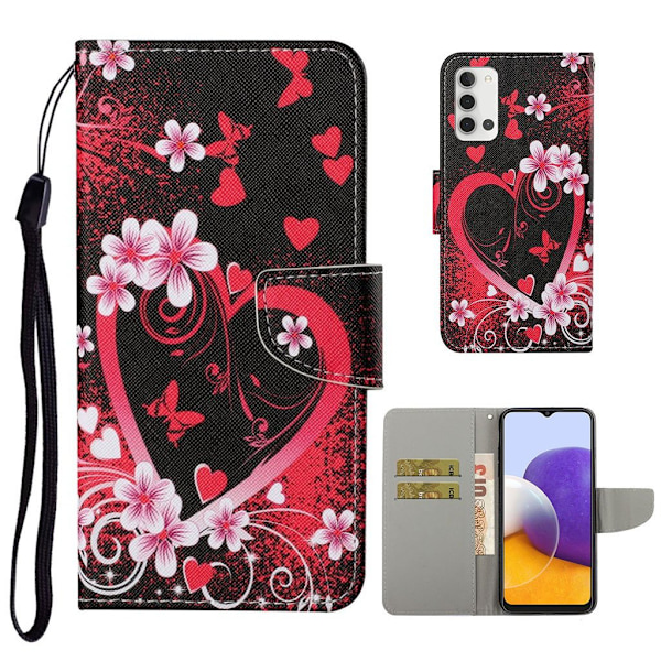 Wonderland Samsung Galaxy A22 4g Flip Etui - Hjerte Red