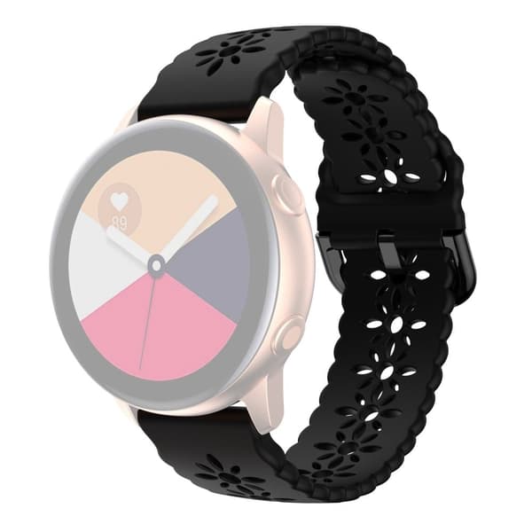 20mm Universal luumun kukka silikoni ranneke - Musta Black