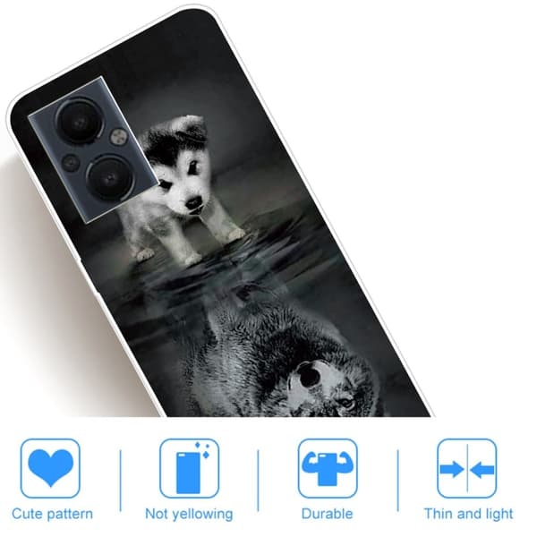 Deco OnePlus Nord N20 5G Suojakotelo - Koira And Wolf Black
