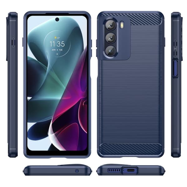 Carbon Flex Etui Motorola Moto G200 5G / Edge S30 - Blå Blue