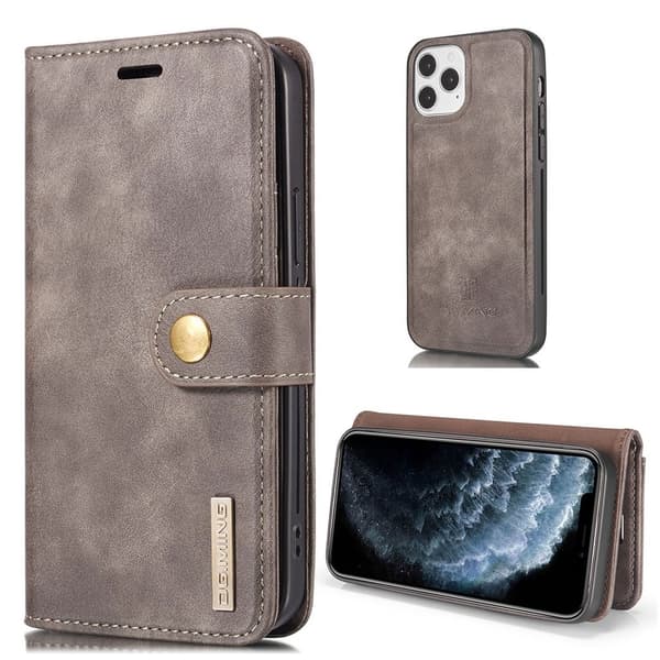 DG.Ming iPhone 13 Pro 2-in-1 Lommebok Etui - Kaffe Brown