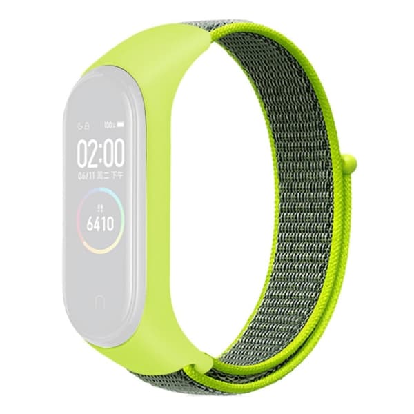 Xiaomi Mi Band 7 / 6 / 5 nylon urrem - Lysende Gul Green