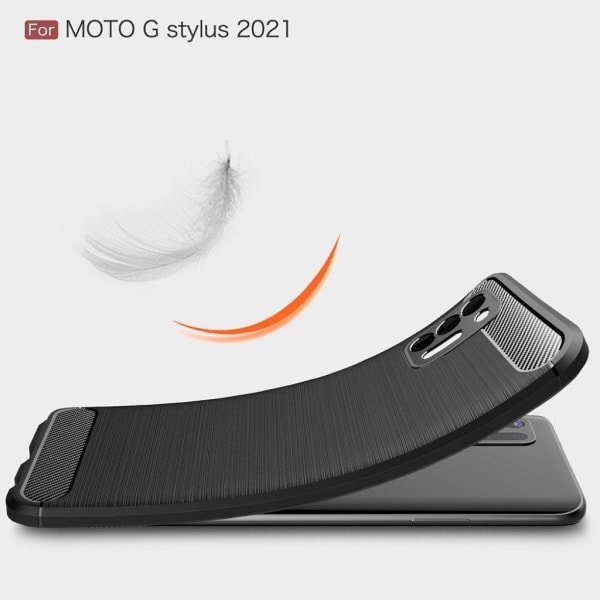 Carbon Flex Motorola Moto G Stylus (2021) kotelot - Musta Black