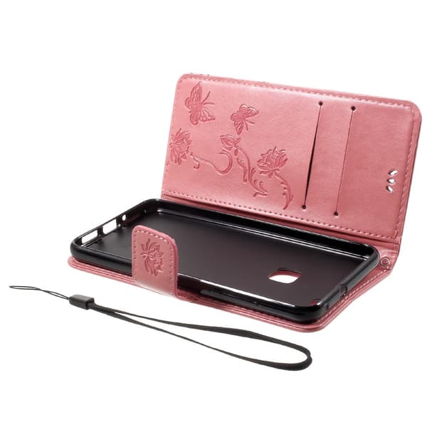 Butterfly läder Huawei P10 Lite fodral - Rosa Rosa