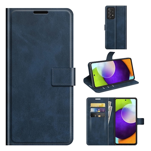 Hållbart konstläder Samsung Galaxy A52s 5G / Samsung Galaxy A52 / Samsung Galaxy A52 5G fodral med plånbok - Blå Blå