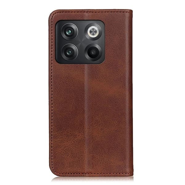 Flip Etui med Pung i Ægte Læder til OnePlus Ace Pro / 10t - Kaffe Brown