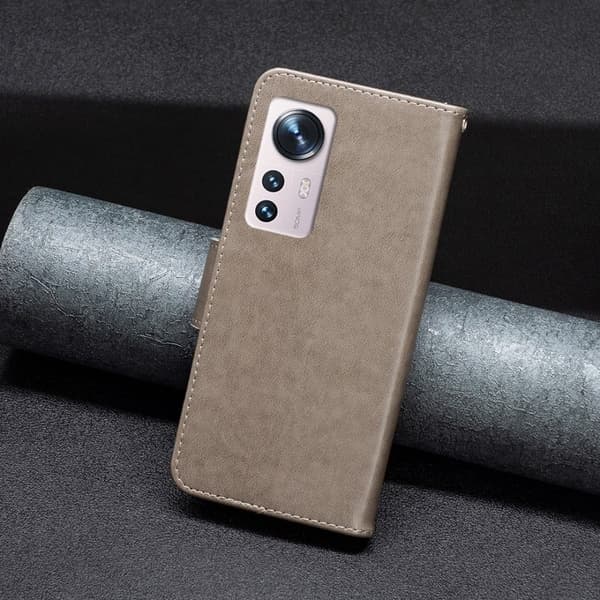 Butterfly Xiaomi 12 / 12x Flippetui - Grå Silver grey