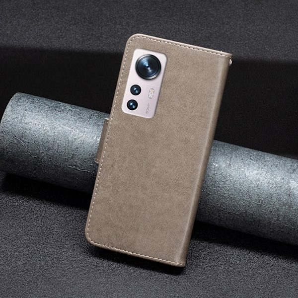 Sommerfugl Xiaomi 12 / 12x Flip Etui - Grå Silver grey