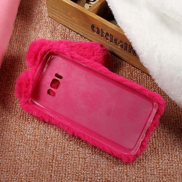 Furry Bunny Form Rhinestone Etui For Samsung Galaxy S8 - Rose Pink