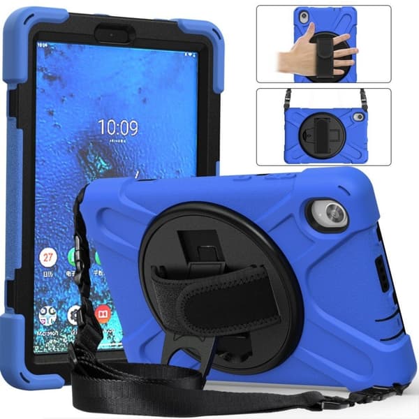Lenovo Tab M8 360 Drejelig Silikone Etui - Blå Blue