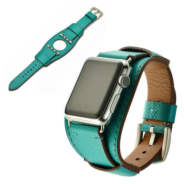 Apple Watch Series 5 40mm cool themed ægte læder Urrem - Grøn Green