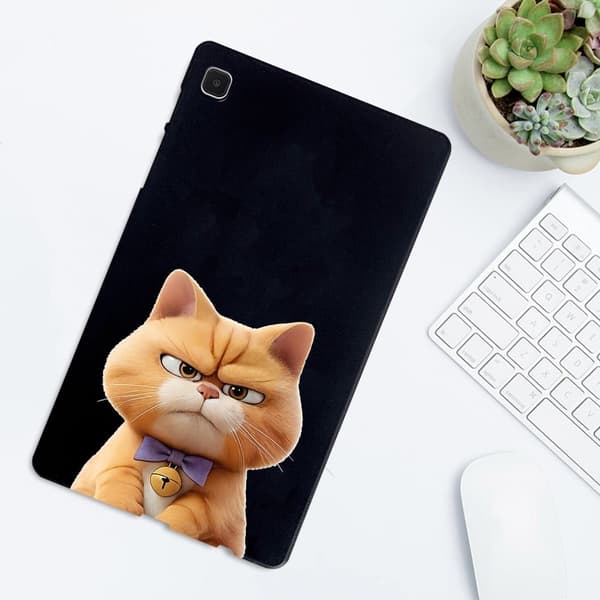 Samsung Galaxy Tab A7 Lite 8.7-inch Case Pattern Printing Slim Flexible Tablet Protective Cover - Garfield Cat Brown