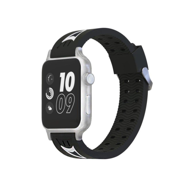 Apple Watch Series 4 44mm Smilende Ansigt silikone Urrem - Sort / Hvid Black