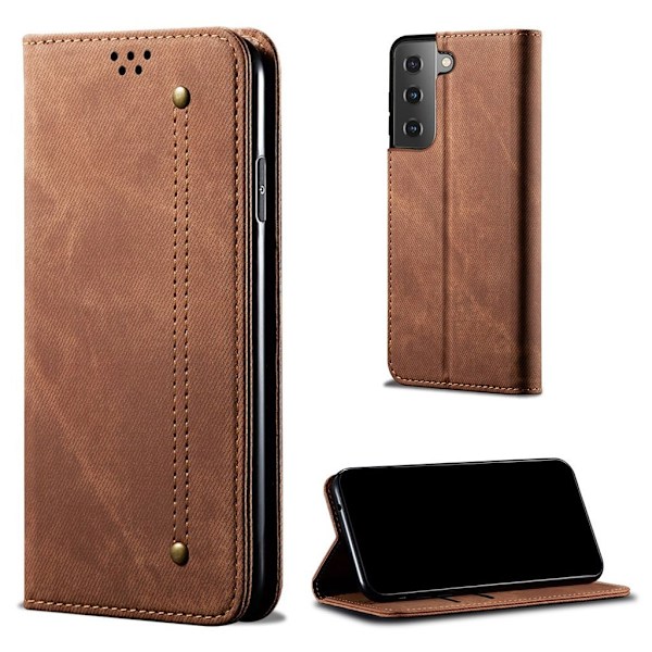 Farkut Samsung Galaxy S21 FE Lappäkotelo - Punainen Brown