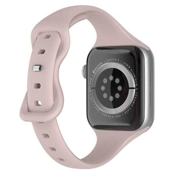 Apple Watch (45mm) yksinkertainen silikoninen ranneke - Hiekan Vaaleanpunainen Pink