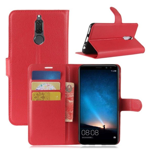 Huawei Mate 10 Lite Etui med Litchi skind - Rød Red