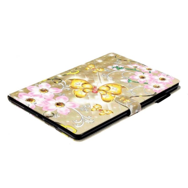 iPad 10.2 (2019) lys spot decor mønster læder etui - Blomme i Bl Multicolor
