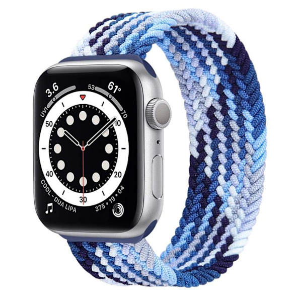 Apple Watch Series 8 (45mm) / Watch Ultra klockarmband i elastisk nylon - Blå / Vit / Vit Blå