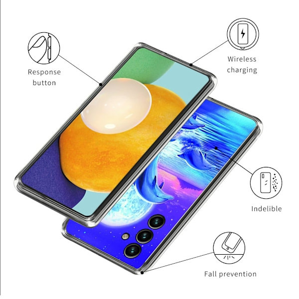 Deco Samsung Galaxy A24 4G Etui - Delfiner Blue