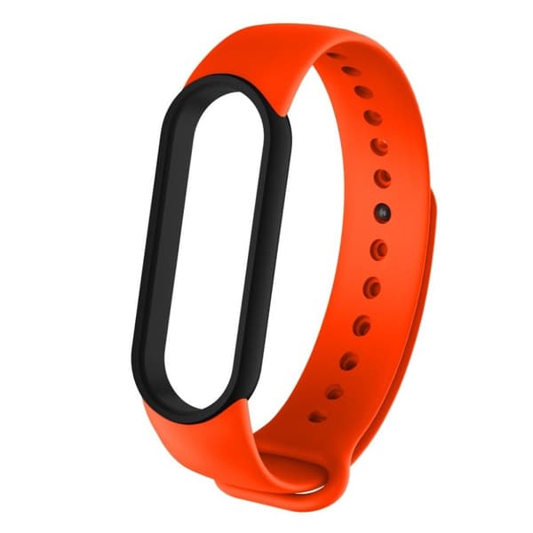 Xiaomi Mi Band 5 kaksivärinen kellonauha - Musta / Oranssi Orange