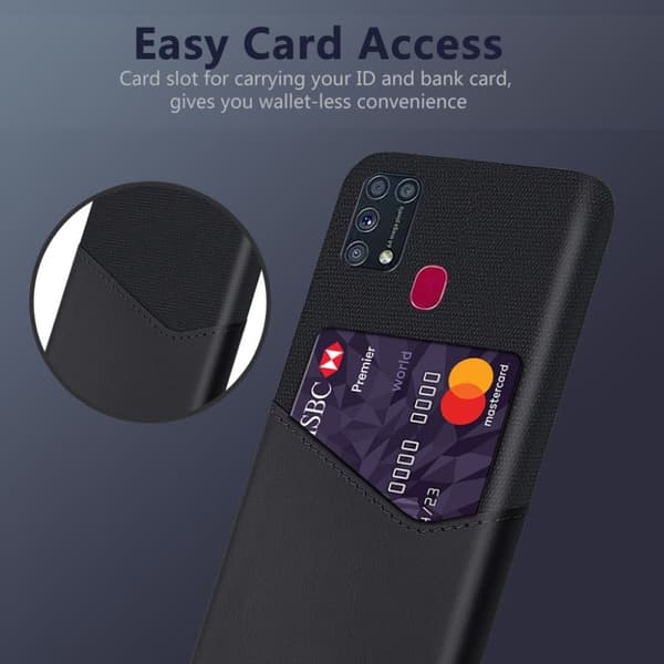 Bofink Samsung Galaxy M31 Card Cover - Sort Black