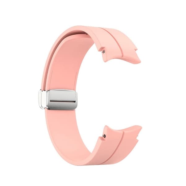 Samsung Galaxy Watch 5 / 4 / 3 silikoneurrem med sølvspænde - Lyserød Pink
