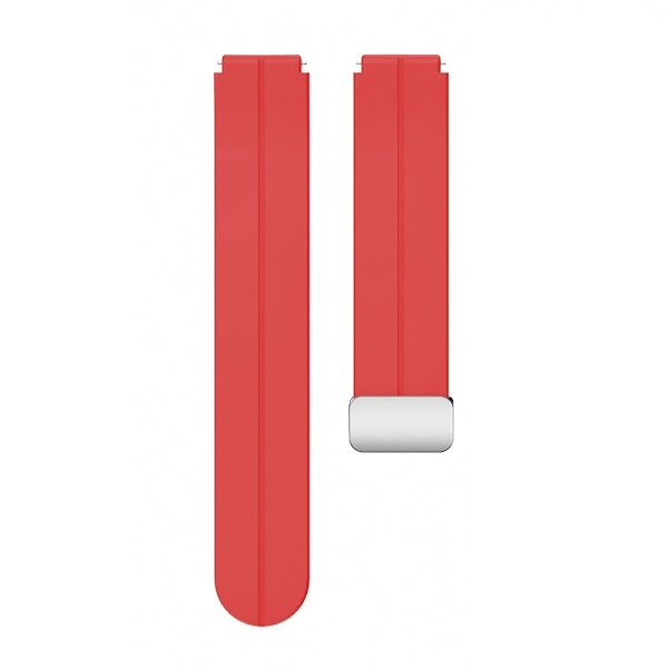 18 mm universal silikonrem med sølvspenne - Rød Red