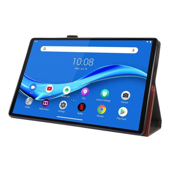 Crazy Horse Lenovo Tab M10 FHD Plus flipfodral i läder - Brun Brun