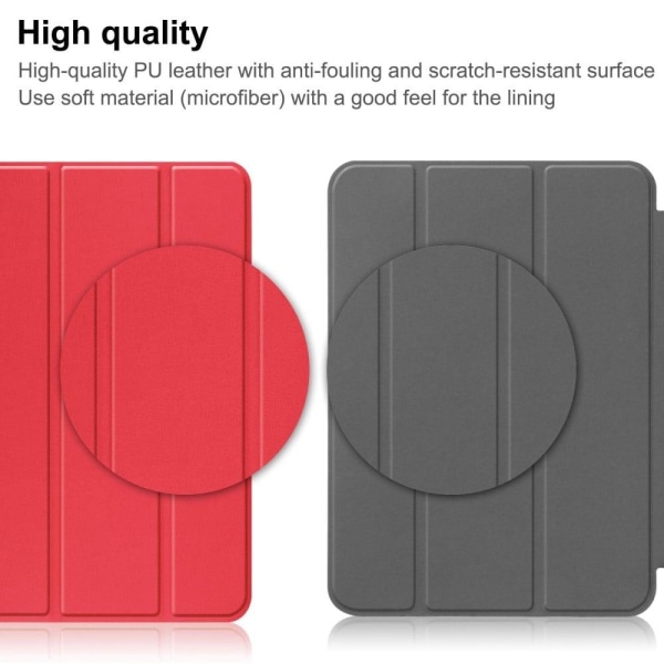 Tri-fold läderfodral för iPad 10.9 (2022) - Röd Röd