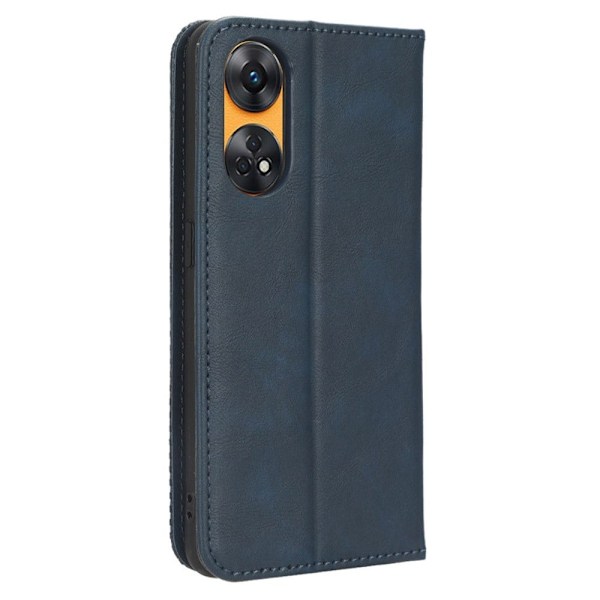 Bofink Vintage läder Oppo Reno8 T fodral - Blå Blå