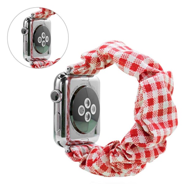 Apple Watch Series 5 44mm trasa mönster klockarmband - rött schackmönster Röd