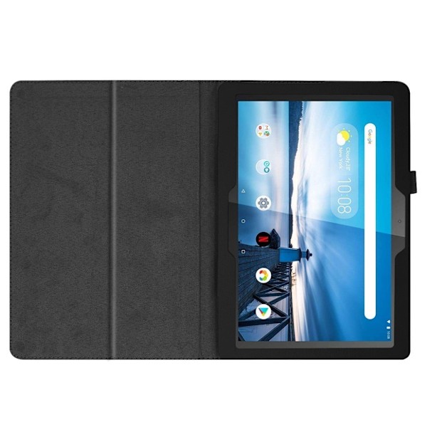 Lenovo Tab P10 Litchi läderfodral - Svart Svart