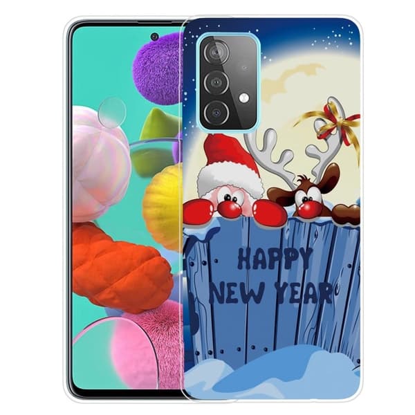 Juletaske til Samsung Galaxy A33 5G - Hemmelig Julemand Og Rensdyr Blue
