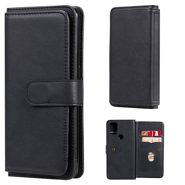 10-slot Lompakko Suojakotelo For OnePlus Nord N10 5G - Musta Black