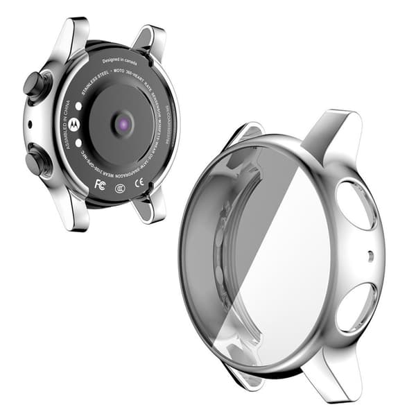 HAT PRINCE Motorola Moto 360 (3rd Gen) läpinäkyvä suojus - Hopea Silver grey