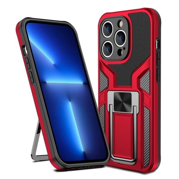 Stødsikkert hybridcover med kickstand til iPhone 14 Pro Max - Rød Red