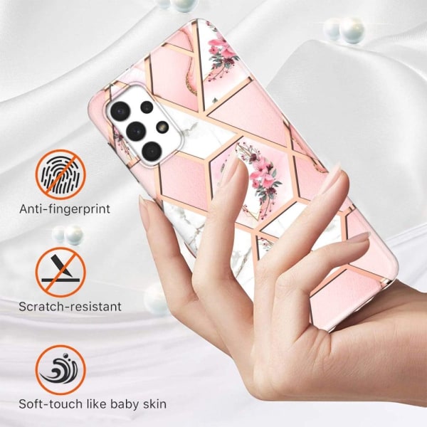 Marble design Samsung Galaxy A23 kotelot - Vaaleanpunaiset Kukat Pink