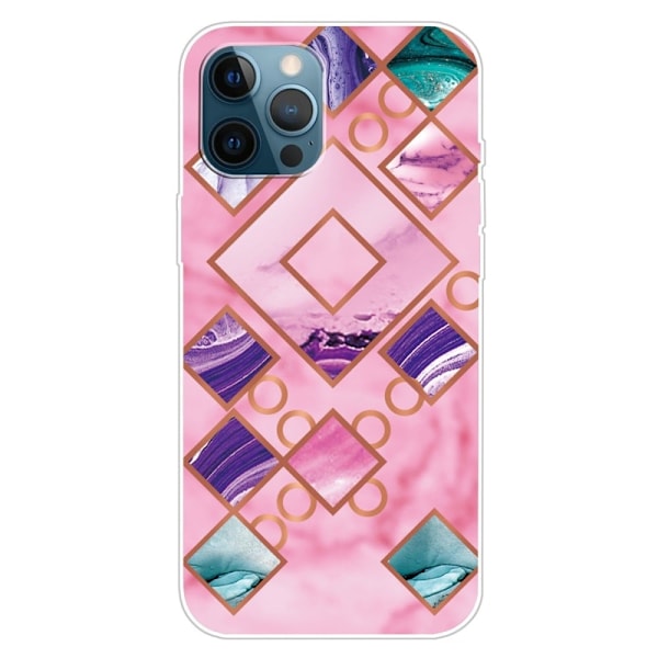 Marble design iPhone 15 Pro cover - Rose I Diamant Former Pink