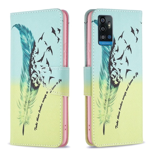 Wonderland ZTE Blade A51 flip etui - Fjer Green