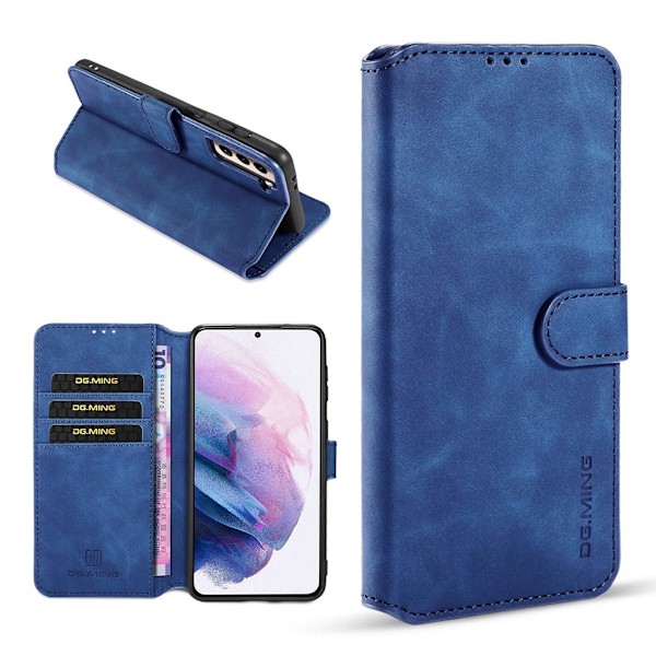 DG.MING Samsung Galaxy S21 retro etui - Blå Blue