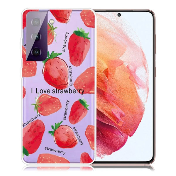 Deco Samsung Galaxy S21 etui - Strawberries Red