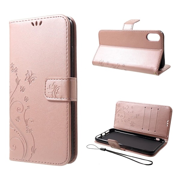 Butterfly läder iPhone Xs Max fodral - Flerfärgad multifärg